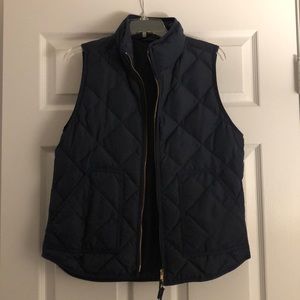J. Crew Navy Quilted Vest